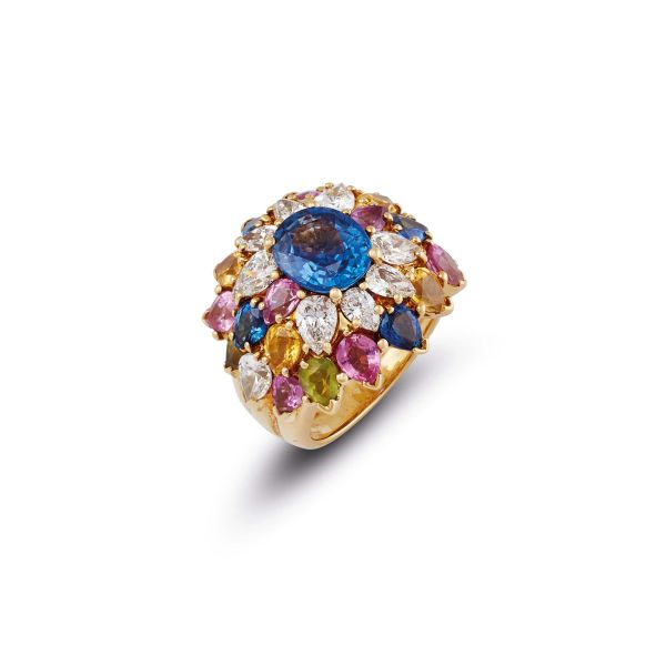 



MULTI-GEM FLORAL RING IN 18KT YELLOW GOLD