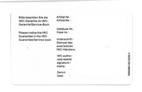 IWC PORTOGHESE POWER RESERVE SEVEN DAYS