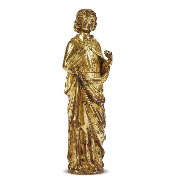 



France, late 19th century, musician angel, gilted bronze