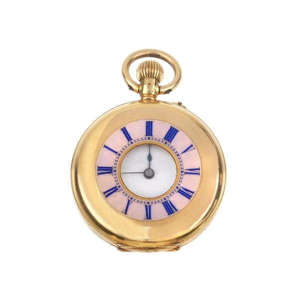 YELLOW GOLD POCKET WATCH WITH ENAMELS