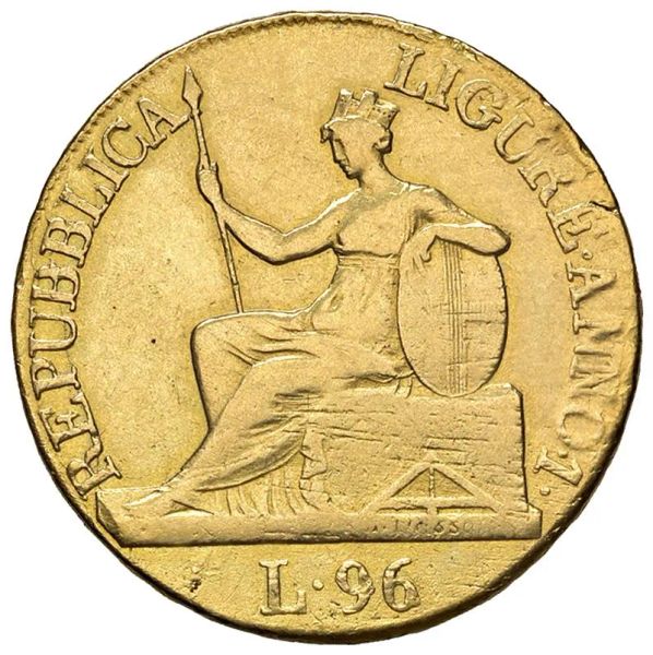      GENOVA. REPUBBLICA LIGURE (1798-1805) 96 LIRE 1798 