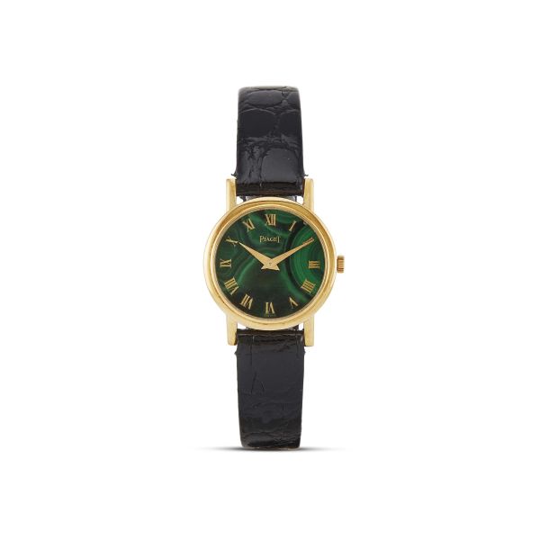 PIAGET REF. 921 MALACHITE DIAL LADY'S WATCH IN YELLOW GOLD