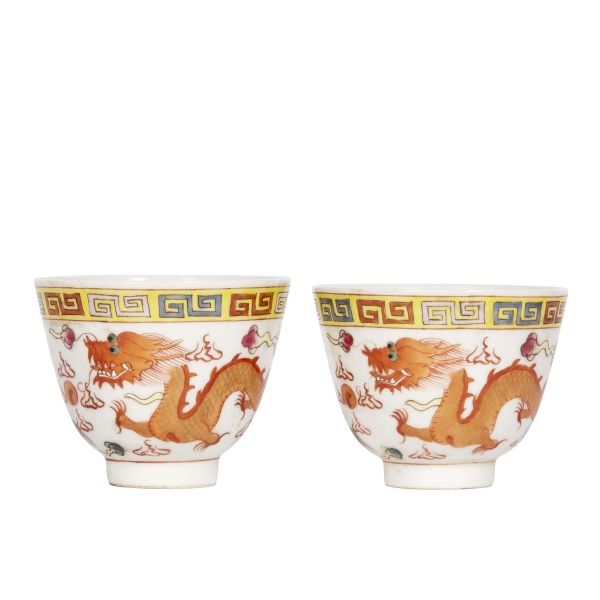 TWO CUPS, CHINA, QING DYNASTY, 19TH-20TH CENTURIES