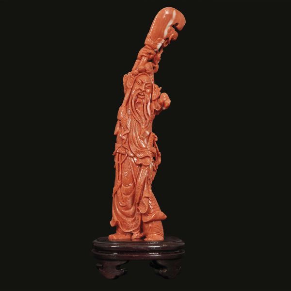 



A CORAL FIGURE OF GUANYU, CHINA, QING DYNASTY, 19TH-20TH CENTURY