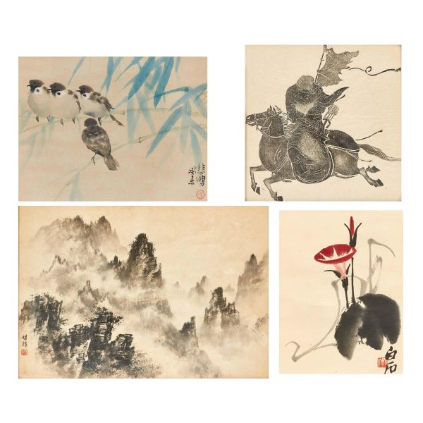 



LOT OF FOUR PAINTINGS ON PAPER, CHINA, XX C.