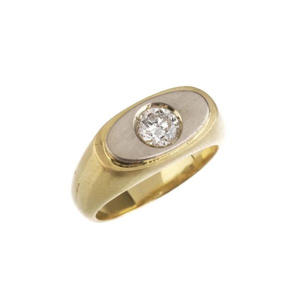 DIAMOND RING IN 18KT TWO TONE GOLD