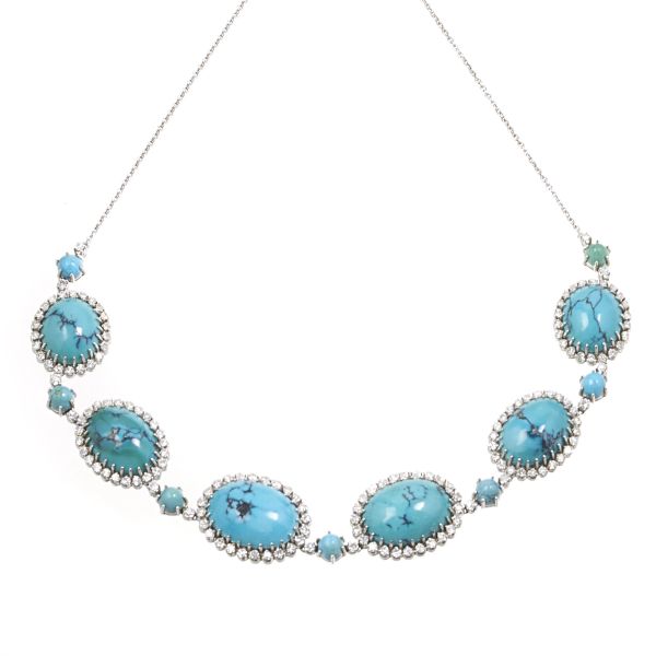 



COLLANA CON TURCHESI E DIAMANTI