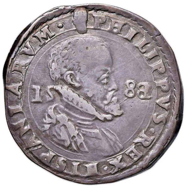 MILANO. FILIPPO II (1556-1598) MEZZO SCUDO D&rsquo;ARGENTO 1588
