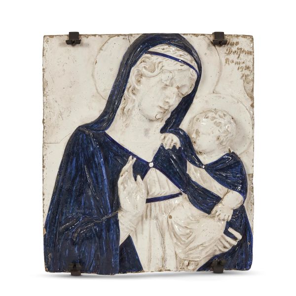 



Alceo Dossena, Madonna with Child, 1934, glazed terracotta relief