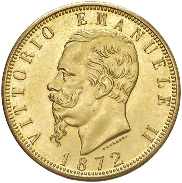 RIPRODUZIONE IN ORO DELLE 100 LIRE 1872