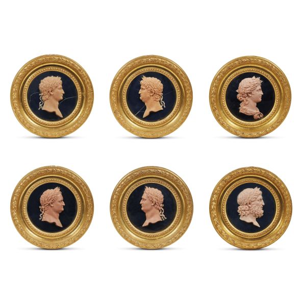 A GROUP OF SIX WAX PROFILES, FRANCE, 19TH CENTURY