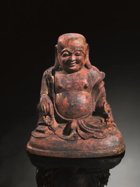  Buddha, Cina dinastia Ming (1368-1644),  in bronzo con tracce di doratura, alt. cm 16 , difetti 