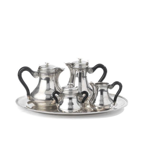 MARIO BUCELLATI, A SILVER TEA AND COFFEE SERVICE, 20TH CENTURY AND A SILVER TRAY, MILAN, 20TH CENTURY