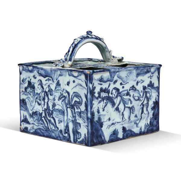 RINFRESCATOIO PER BOTTIGLIE, ALBISOLA, MANIFATTURA CONRADO (?), INIZIO SECOLO XVIII