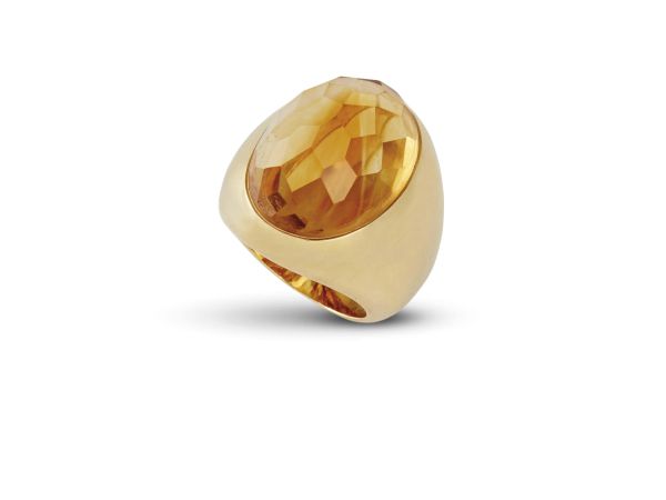 POMELLATO ANELLO IN ORO GIALLO E QUARZO CITRINO