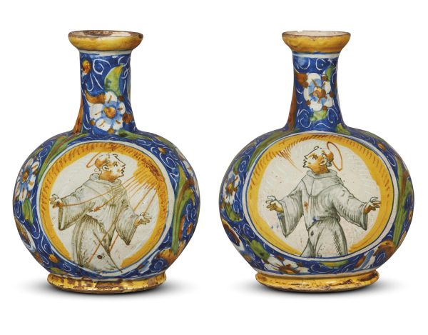 A PAIR OF VENETIAN BOTTLES, WORKSHOP OF MASTRO DOMENICO, CIRCA 1570-1575