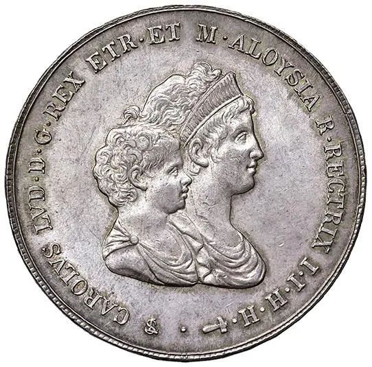 CARLO LUDOVICO DI BORBONE E MARIA LUIGIA REGGENTE (1803-1807), DENA 1807