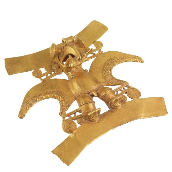 PRECOLUMBIAN STYLED PECTORAL/PENDANT IN 20KT YELLOW GOLD