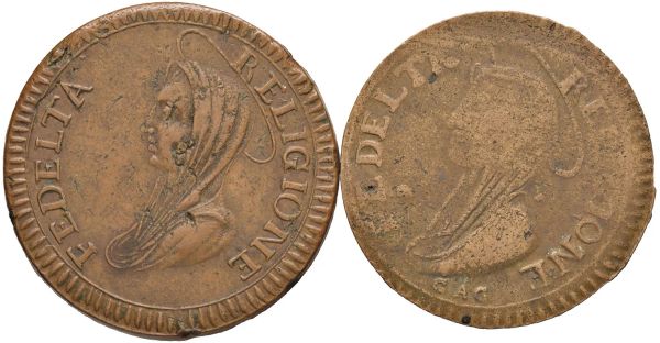 RONCIGLIONE OCCUPAZIONE AUSTRIACA (1799) DUE MONETE DA 3 BAIOCCHI