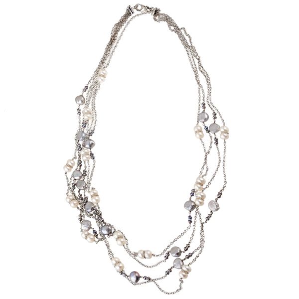 



LONG MULTI-STRAND PEARL NECKLACE IN 18KT WHITE GOLD