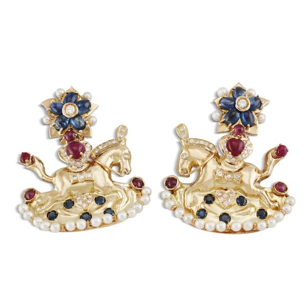 



MORONI MULTI GEM DROP EARRINGS IN 18KT YELLOW GOLD