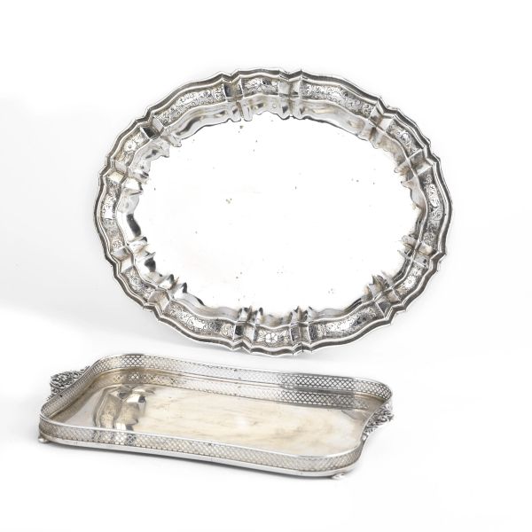 TWO LITTLE SILVER TRAYS, 20TH CENTURY