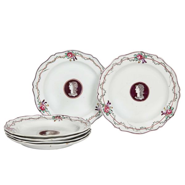 SIX DISHES, PALERMO, LATE 18TH CENTURY