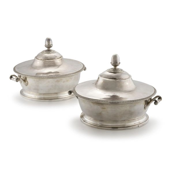 PAIR OF SILVER ECUELLE, PARIS, 19TH CENTURY 