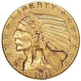 U.S.A., 5 DOLLARI 1911 INDIANO