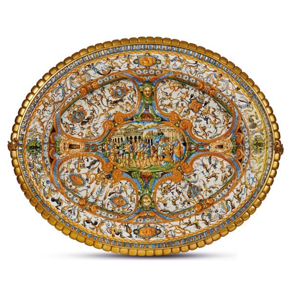 VASSOIO OVALE DA PARATA, PROBABILMENTE ANTONIO CONRADO, FRANCIA, NEVERS, 1620-1645 CIRCA