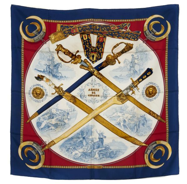 HERMES FOULARD ARMES DE CHASSE