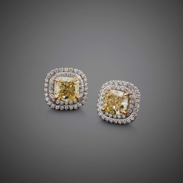 TIFFANY & CO. PAIO DI ORECCHINI SOLESTE CON DIAMANTI FANCY YELLOW