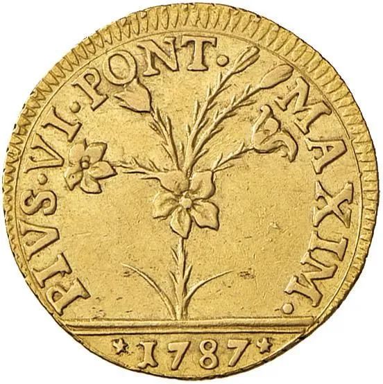 BOLOGNA PIO VI (GIOVANNI ANGELO BRASCHI 1775 &ndash; 1799), DA 2 DOPPIE 1786