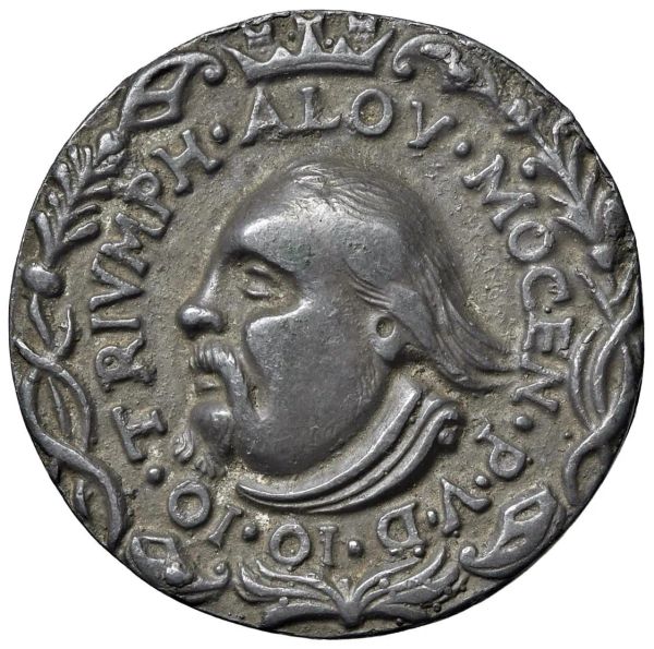 ALVISE LEONARDO MOCENIGO (1583-1654) SUPREMO COMANDANTE A CANDIA CONTRO I TURCHI. MEDAGLIA CELEBRATIVA FUSA A CANDIA NEL 1650