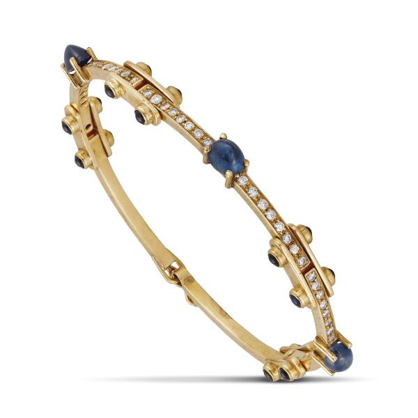 MORONI MULTI GEM CHAIN BRACELET IN 18KT YELLOW GOLD