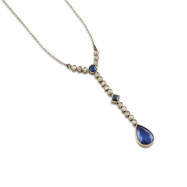 



SAPPHIRE AND DIAMOND NECKLACE IN 18KT WHITE GOLD