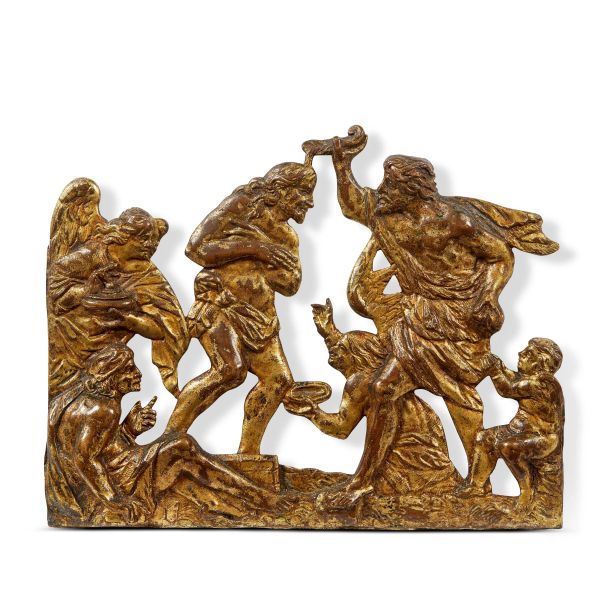 



Veneto, 16th century, Baptism of Jesus, gilded bronze