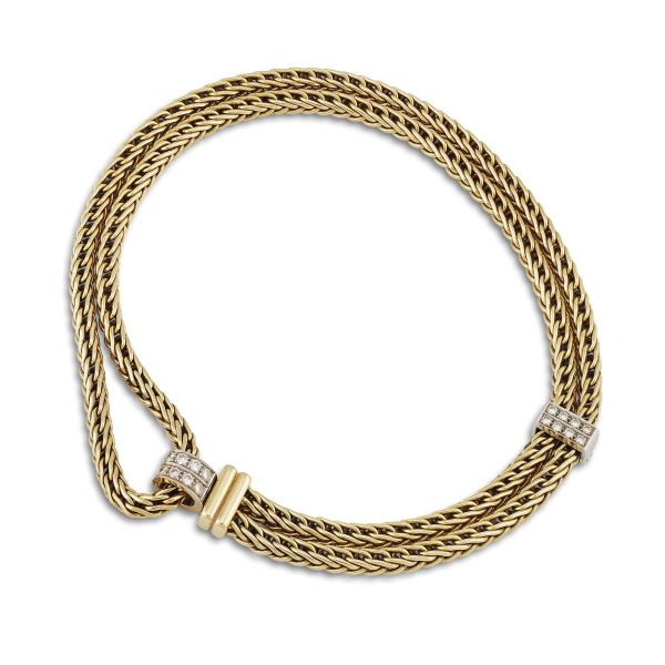 POMELLATO COLLANA A DOPPIA CORDA CON DIAMANTI