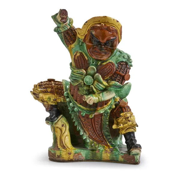 



A SANCAI-GLAZED CERAMIC FIGURE OF A GUARDIAN, CHINA, 19TH CENTURY