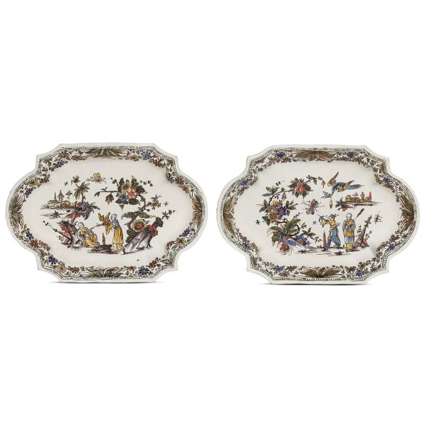 A PAIR OF TRAYS, MOUSTIER, 18TH CENTURY