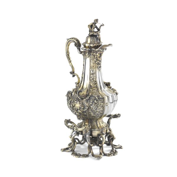 A SILVER AND GILDED SILVER SAMOVAR MARKED WILLIAM ELEY II, LONDON, 1828