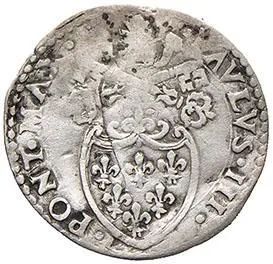 PAOLO III (ALESSANDRO FARNESE 1534 - 1549), QUARTO DI PAOLO O MEZZO CARLINO