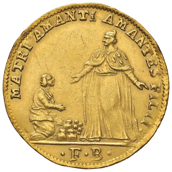      VENEZIA. LODOVICO MANIN (1789-1797) OSELLA D&rsquo;ORO DA 4 ZECCHINI AN. VIII (1796) 