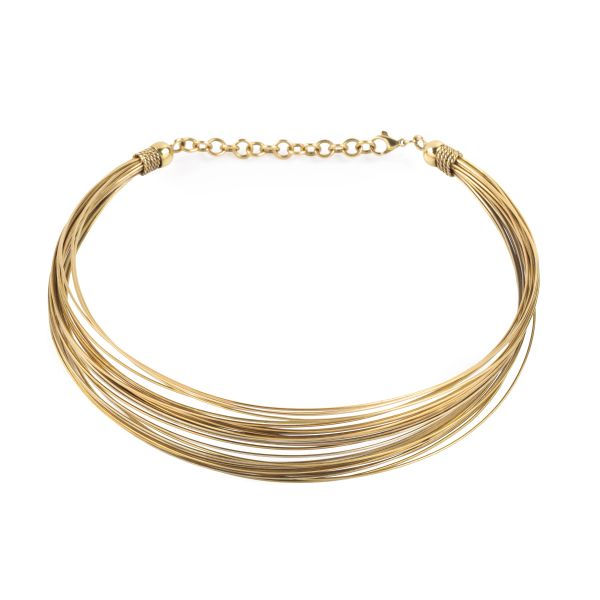 MULTI-STRAND NECKLACE IN 18KT THREE TONE GOLD