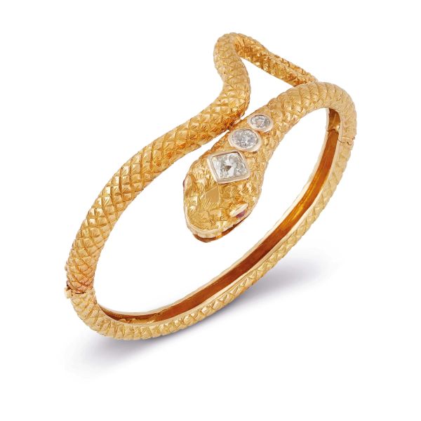 



BRACCIALE RIGIDO A SERPE CON DIAMANTI 