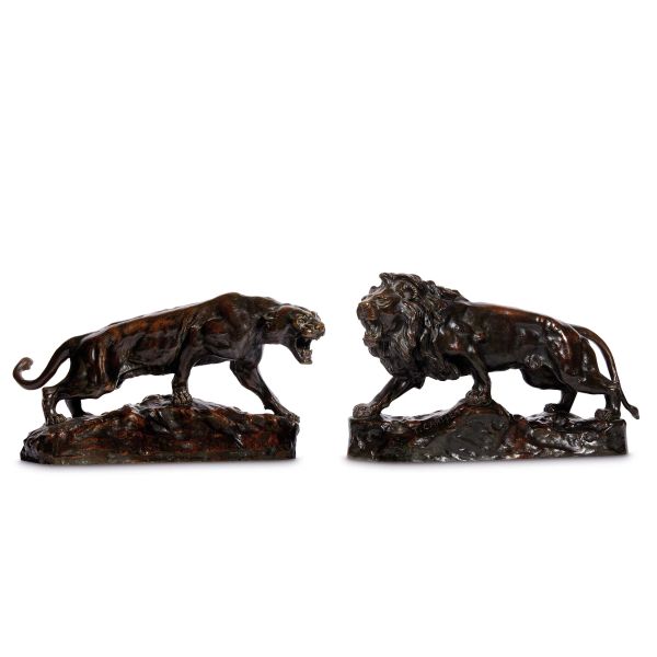 



Thomas Fran&ccedil;ois Cartier, Lion and lioness, bronze