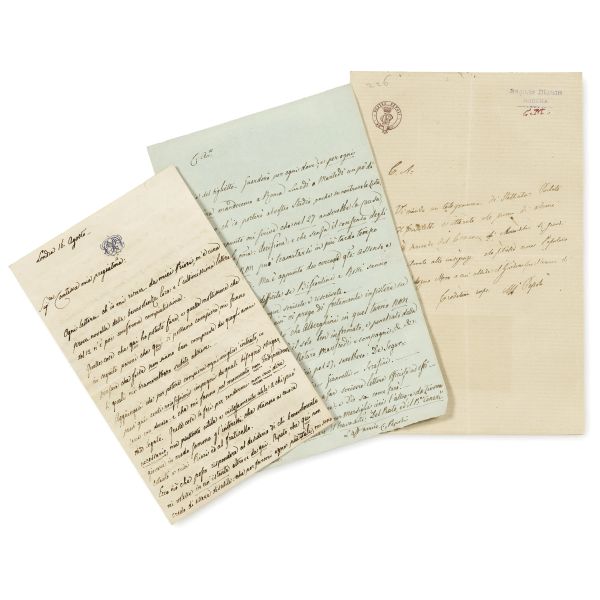 Pepoli, Carlo. Gruppo di tre lettere autografe firmate