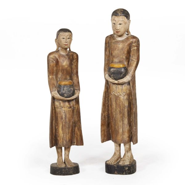 TWO FIGURES, PROBABLY ORIENTAL ART, 19TH-20TH CENTURY