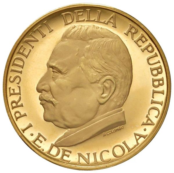 ITALIA. MEDAGLIA ORO 900 CHE COMMEMORA IL 20° ANNIVERSARIO DELLA REPUBBLICA (1946-1966) OPUS A. COLOMBO