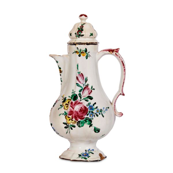 



A FERNIANI COFFEE POT, FAENZA, LAST QUARTER 18TH CENTURY